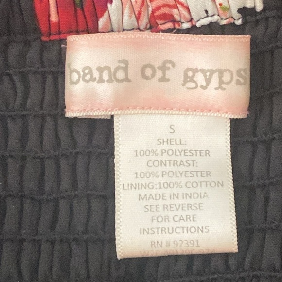 Band Of Gypsies Romper Jumpsuit Black Floral Print Sleeveless Built In Bra Sz S - Picture 8 of 9